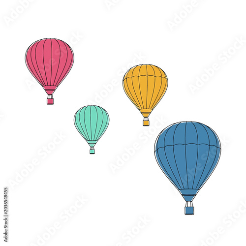 Colorful hot air balloons flying high 1.