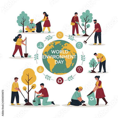 Fotografie People celebrating World Environment Day 1.
