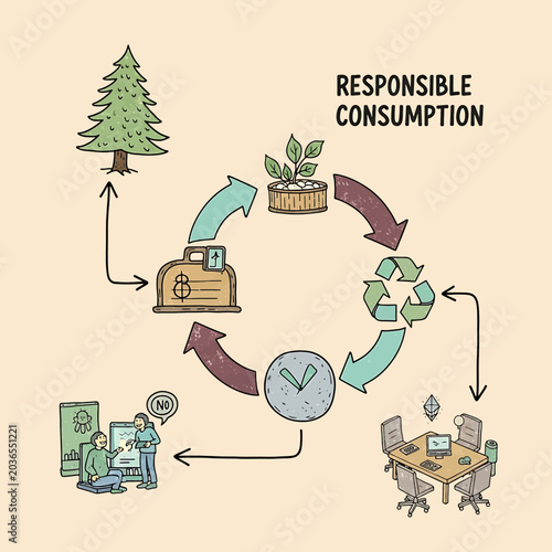 Responsible consumption and recycling concept.