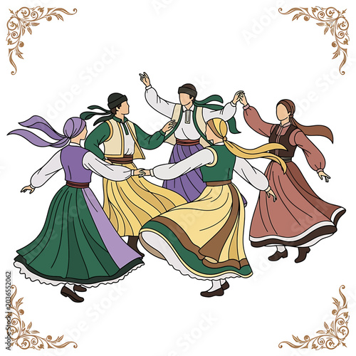 Traditional Folk Dance Group Performance Celebration.
