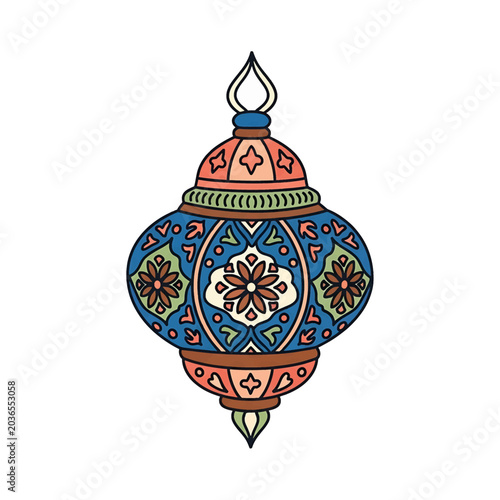 Colorful ornate hanging lamp decoration.