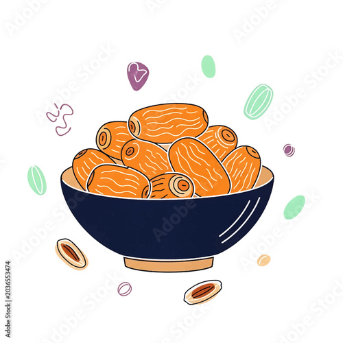 Delicious Dates in a Bowl.