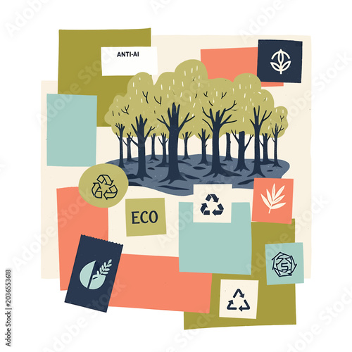 Eco friendly forest conservation concept.