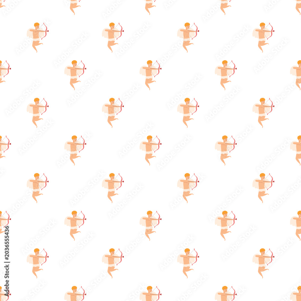 Obraz premium Cupid angels forming a repeat pattern for valentine's day and love concepts