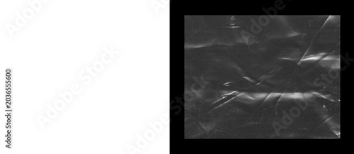 Photos Crumpled black plastic texture, wrinkled dark polyethylene film surface, abstrac