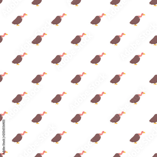 Bild auf Leinwand Cartoon vulture birds create a repeating seamless pattern on a clean white backg