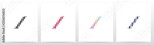 Stripes Vertical Parallel Italic Letter Initial Logo Design I