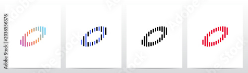 Stripes Vertical Parallel Italic Letter Initial Logo Design O