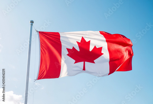 Fotografía canadian flag in the wind