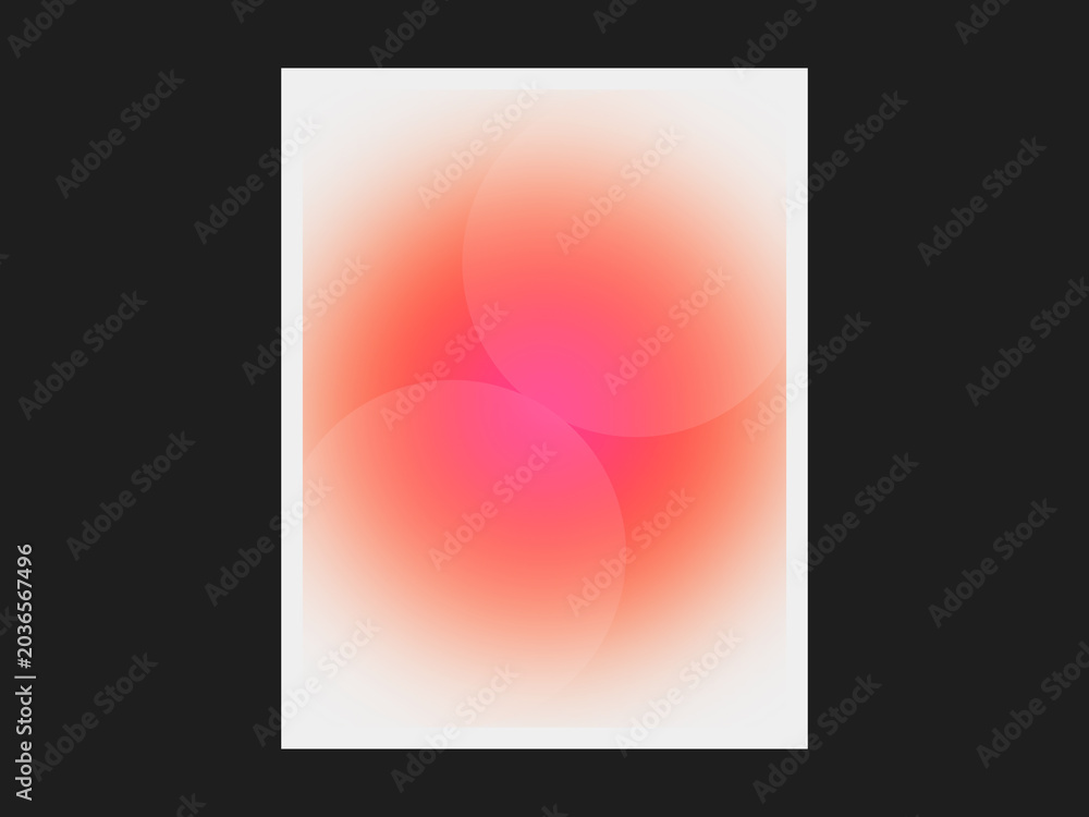 Fototapeta premium Vibrant red and pink mesh gradient background with soft blurred circles