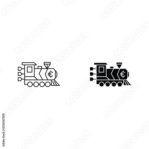 Train Locomotive Icons, Vector Illustration