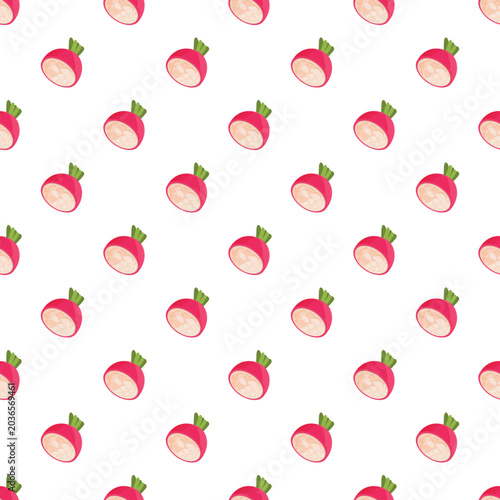 Radish pieces creating a repeating pattern for healthy food and nutrition design