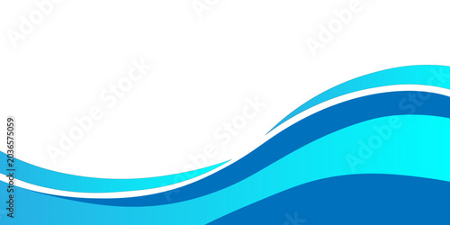 Quadro su tela Vector blue line background curve element with white space for text and message design, overlapping layers, vector