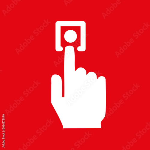Konstfotografi Icône bouton alarme alerte panneau rouge