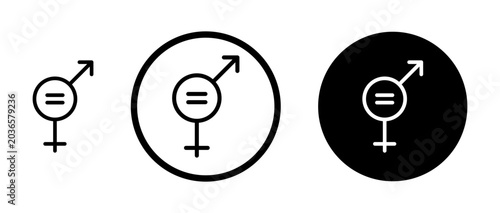Schilderij op canvas Equality icon filled flat and line versions
