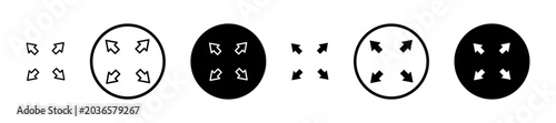 Foto Expand arrows icon filled flat and line versions