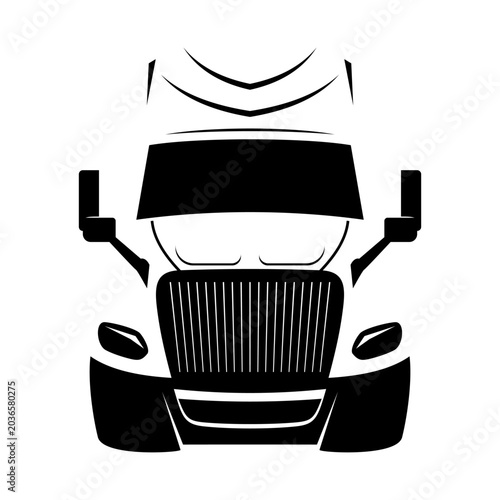 semi truck  illustration logo design vector