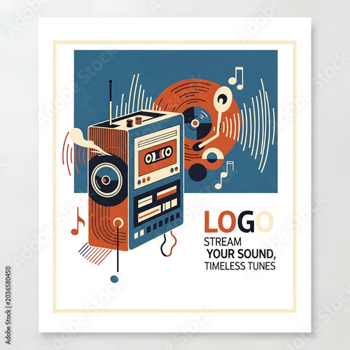 Retro Radio Music Player Stereo Sound.