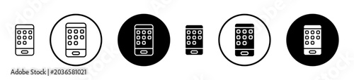 Konstfotografi Mobile notch icon filled flat and line versions