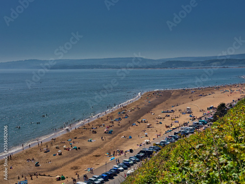 Sunny Summer Day at Exmouth Beach Devon England