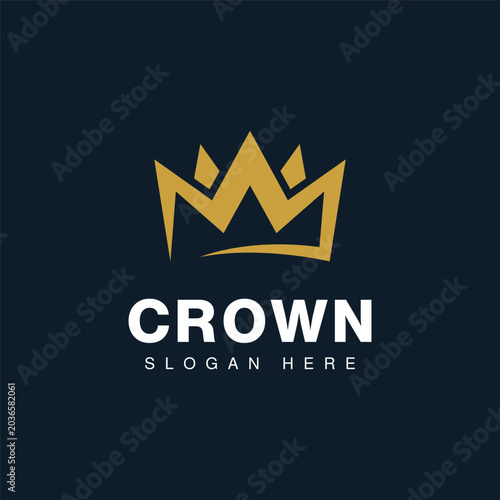 Crown Logo Royal King Queen vector symbol
