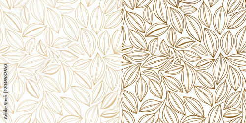 Fotografi Stylized elongated leaf pattern features a repeating design with golden brown li