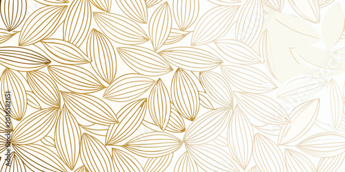 Fotografi Stylized elongated leaf pattern showcases a repeating vector design in golden be