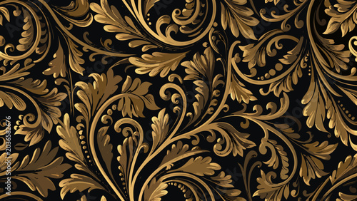 Photos Ornate floral ornament a seamless vector pattern with swirling leaves and detail