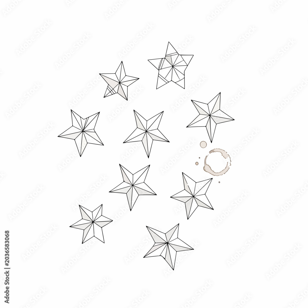 Obraz premium Geometric star shapes in circle formation.