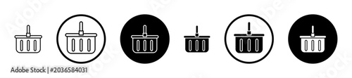Bild auf Leinwand Shopping basket icon filled flat and line versions