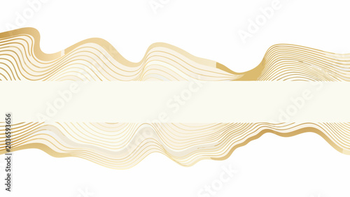 Photography Golden wave pattern illustration with layered lines on a white background creati