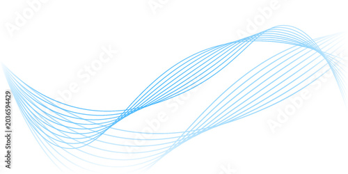 Vector, Abstact Gradual Blue 8 Wave Line for Element Design of Certificate, Banner, Backdrop, Cover, etc at White