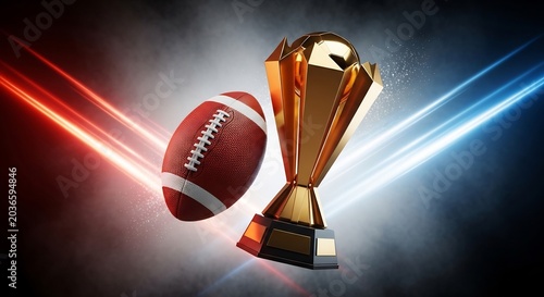 American Football Trophy Award Symbol.