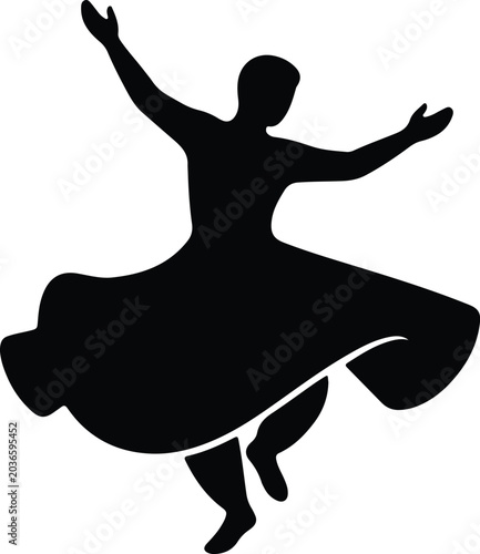 Photos Silhouette design of whirling dervish performing traditional Sufi dance vector