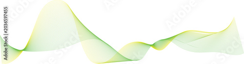 Canvas Print Green, wavy, abstract shapes, vector graphics, decorative elements, swirling pat