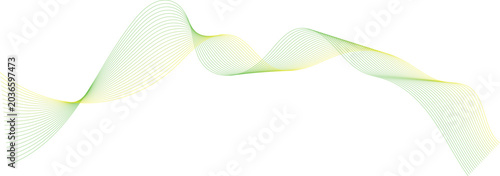 Tableau sur toile Gradient, swirling, green and yellow abstract wave, motion background, vector de