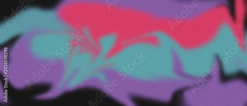 Grainy psychedelic background with a blend of purple, teal, and hot pink abstract flowing colors.