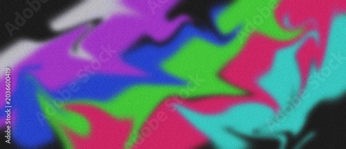 Abstract fluid art with a mix of vibrant colors including purple, blue, green, and cyan on black.