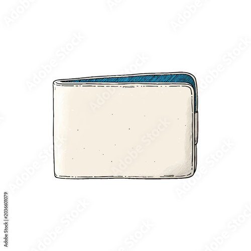 Compact light wallet with blue interior.