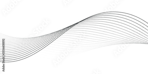 Canvastavla Black dotted wave line pattern