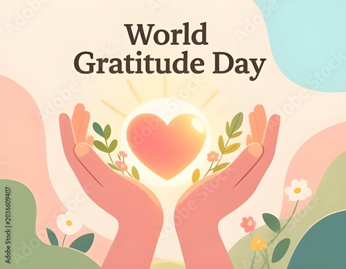 Warm Gratitude Hands Illustration for World Gratitude Day