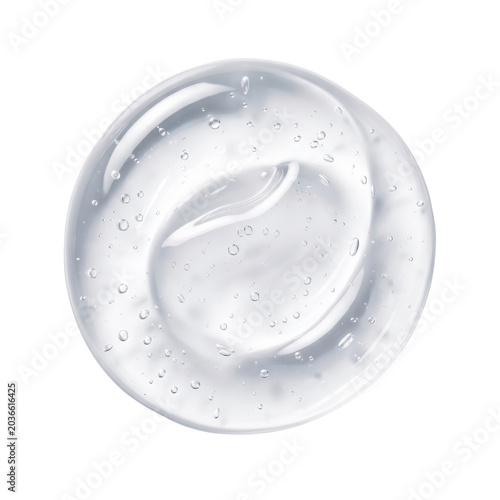 фотографія Clear cosmetic gel drop with bubbles isolated on transparent background