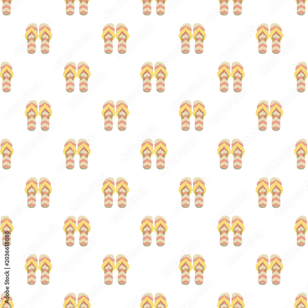 Fototapeta premium Colorful cartoon flip flops creating a seamless background design