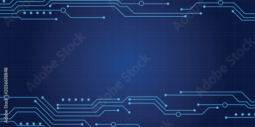 Futuristic Computer Circuit Board Layout for Technology Banner