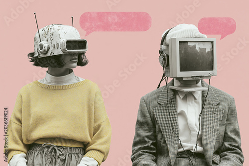 Creative zine collage showcases futuristic fashion and technology in art