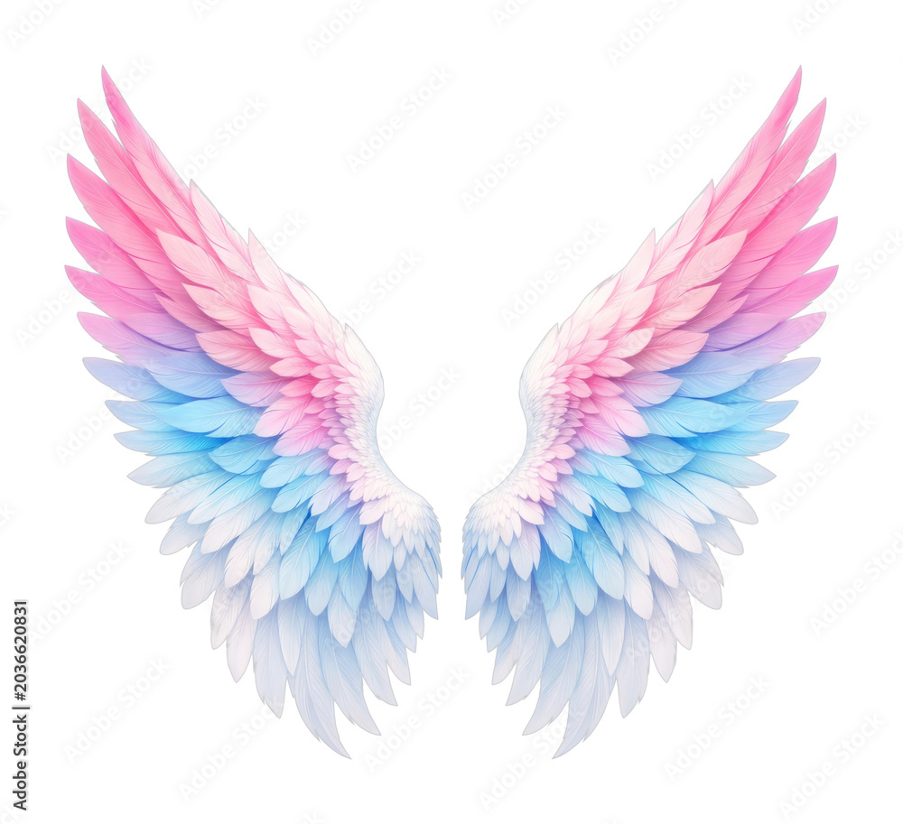 Obraz premium PNG Colorful angel wings illustration