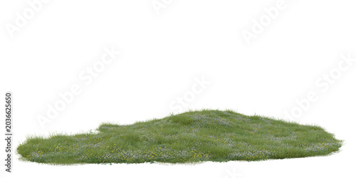 Fotografie Grass patch terrain isolated on transparent background