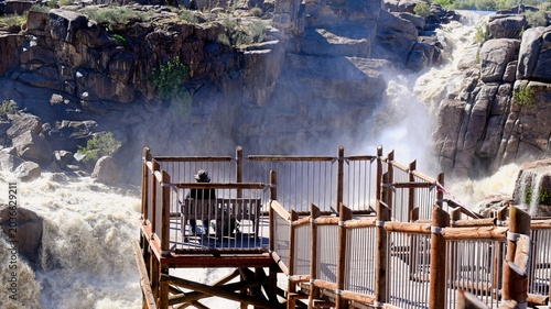 Photos An avid visitor with a ringside seat at the Falls