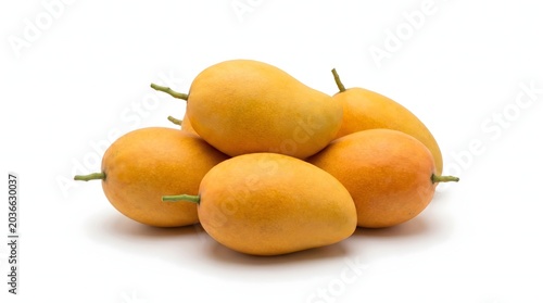 Fresh Ripe Mango Isolated on White Background Front View Commercial Tropical Fruit Photography