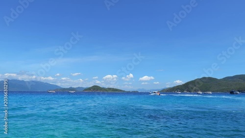 Hon Mun Island at Nha Trang Bay, Vietnam. Beautiful ocean landscape in Nha Trang, Vietnam.